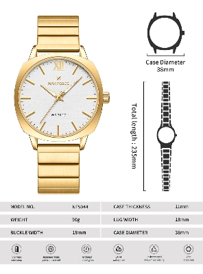 Picture of NAVIFORCE NF5044 Simple Square Women’s Watch Waterproof Luminous Casual Quartz Watch