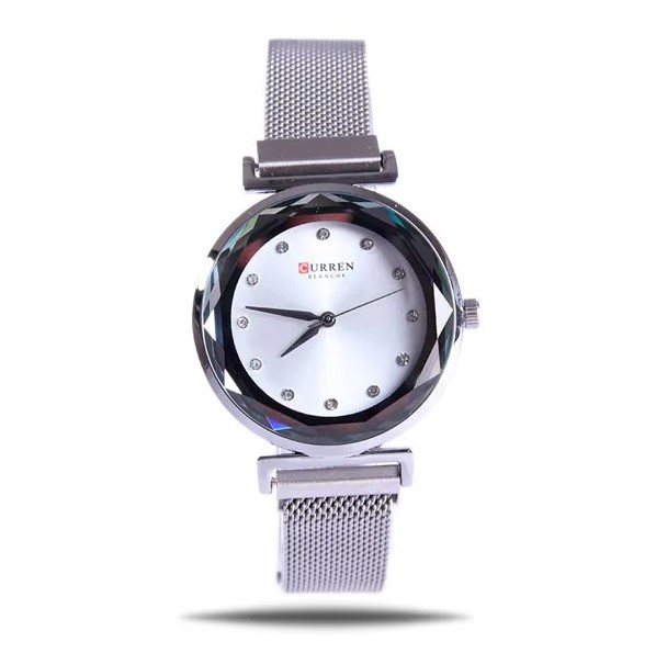 Picture of CURREN C9064F Stainless Steel Metal Megnat Wristwatch For Womens - Silver