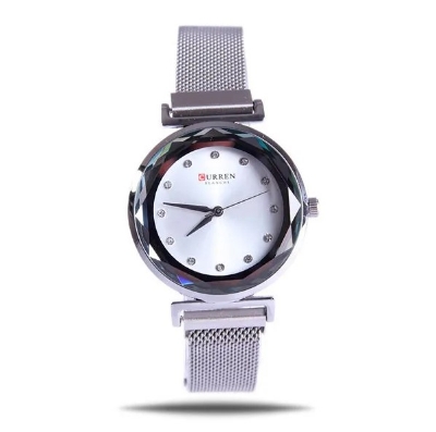 Picture of CURREN C9064F Stainless Steel Metal Megnat Wristwatch For Womens - Silver