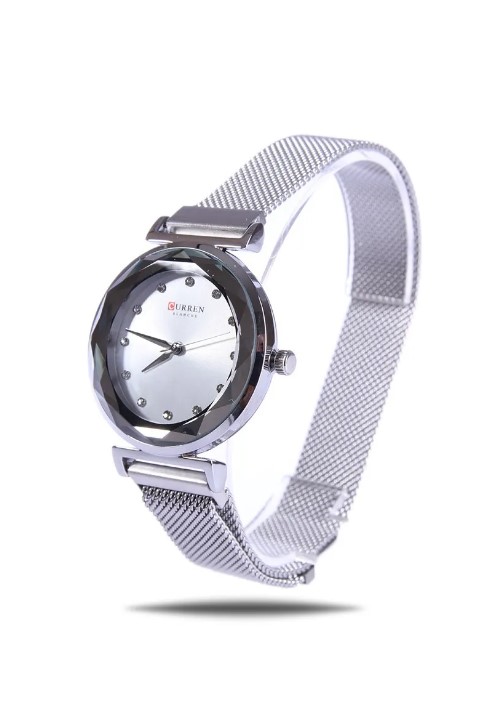Picture of CURREN C9064F Stainless Steel Metal Megnat Wristwatch For Womens - Silver