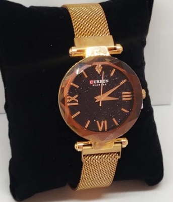 Picture of CURREN C9064F Stainless Steel Metal Megnat Wristwatch For Womens - RoseGold