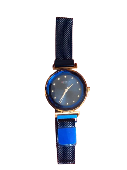 Picture of CURREN C9064F Stainless Steel Metal Megnat Wristwatch For Womens - RoyalBlue & RoseGold