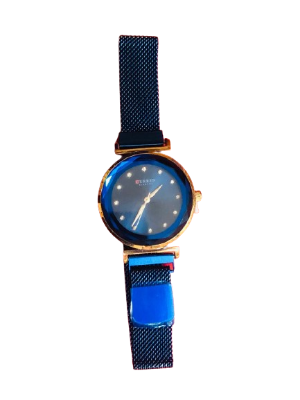 Picture of CURREN C9064F Stainless Steel Metal Megnat Wristwatch For Womens - RoyalBlue & RoseGold