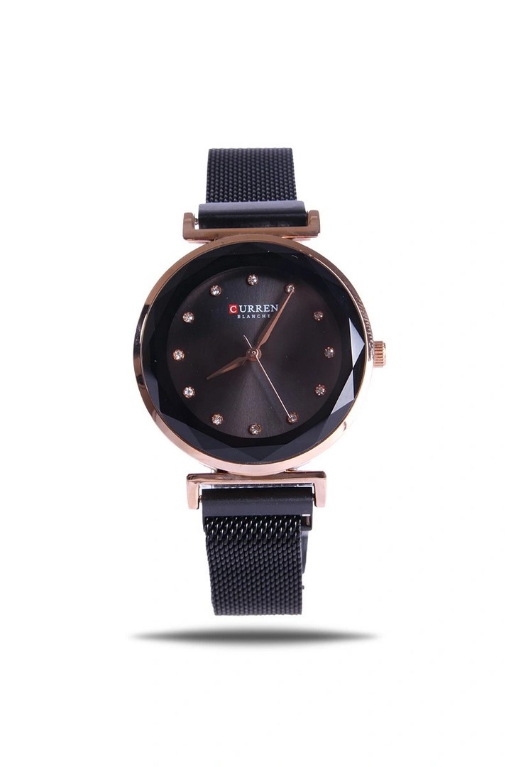 Picture of CURREN C9064F Stainless Steel Metal Megnat Wristwatch For Womens - Black & RoseGold