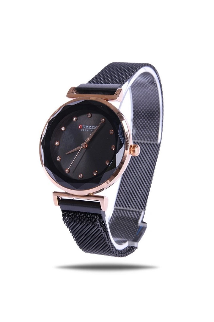 Picture of CURREN C9064F Stainless Steel Metal Megnat Wristwatch For Womens - Black & RoseGold