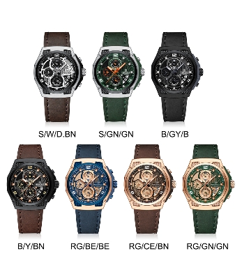 Picture of NAVIFORCE NF8051 Distinctive and Elegant Genuine Leather Honeycomb Design Timepiece For Men