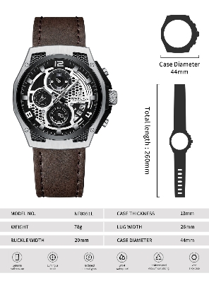 Picture of NAVIFORCE NF8051 Distinctive and Elegant Genuine Leather Honeycomb Design Timepiece For Men