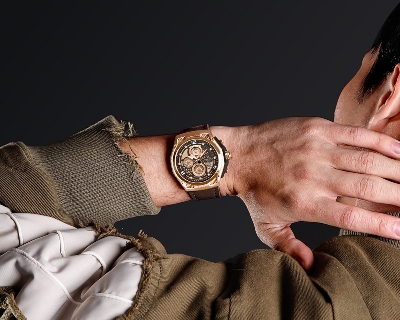 Picture of NAVIFORCE NF8051 Distinctive and Elegant Genuine Leather Honeycomb Design Timepiece For Men