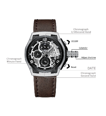 Picture of NAVIFORCE NF8051 Distinctive and Elegant Genuine Leather Honeycomb Design Timepiece For Men