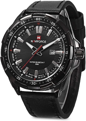 Picture of NAVIFORCE NF9056M PULeather Analog Wrist Watch For Men - Black