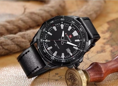 Picture of NAVIFORCE NF9056M PULeather Analog Wrist Watch For Men - Black