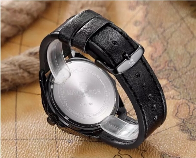 Picture of NAVIFORCE NF9056M PULeather Analog Wrist Watch For Men - Black