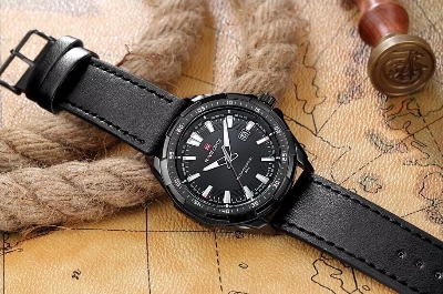 Picture of NAVIFORCE NF9056M PULeather Analog Wrist Watch For Men - Black