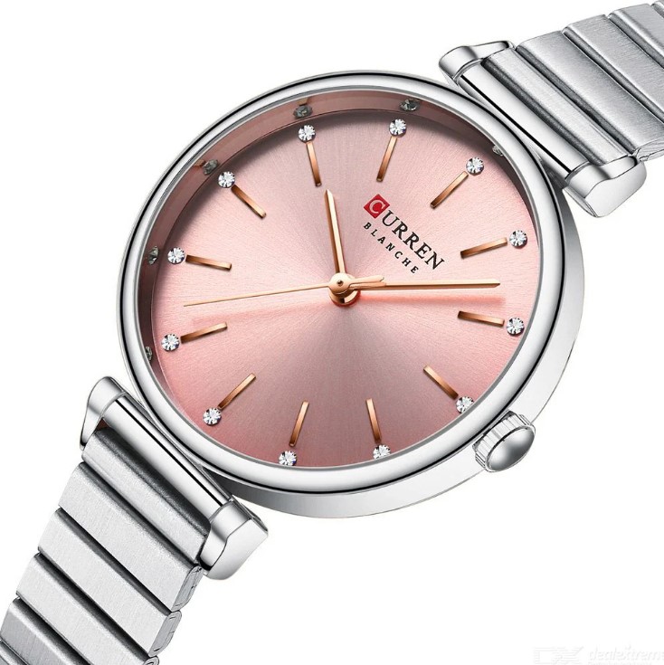 Picture of CURREN C9081L Stainless Steel Analog Wrist Watch For Women - Silver & Pink