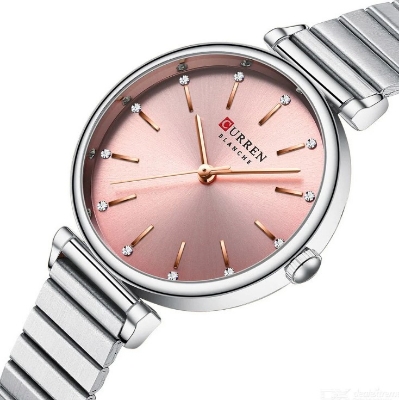 Picture of CURREN C9081L Stainless Steel Analog Wrist Watch For Women - Silver & Pink
