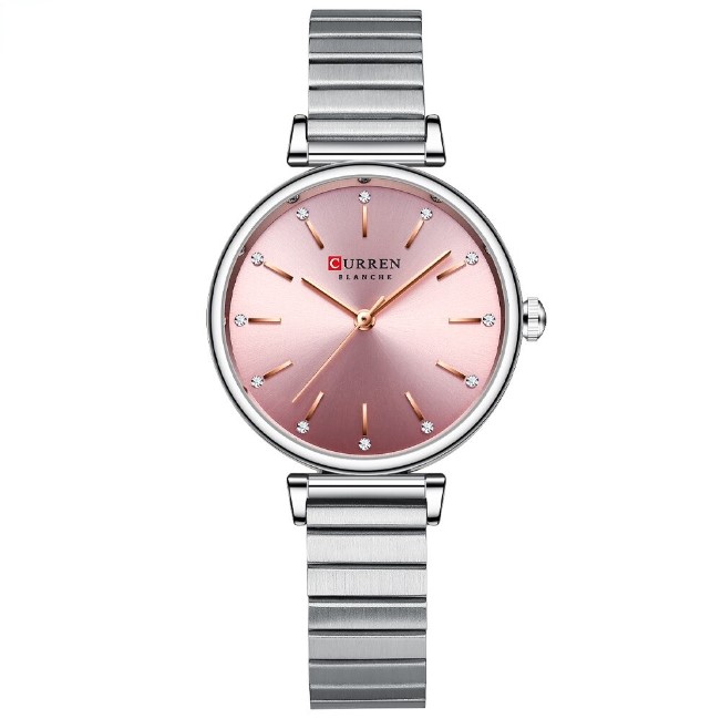 Picture of CURREN C9081L Stainless Steel Analog Wrist Watch For Women - Silver & Pink