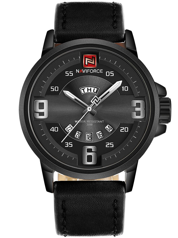 Picture of NAVIFORCE NF9086L PU Leather Analog Watch For Men – Black