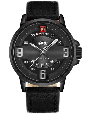 Picture of NAVIFORCE NF9086L PU Leather Analog Watch For Men – Black