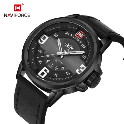 Picture of NAVIFORCE NF9086L PU Leather Analog Watch For Men – Black