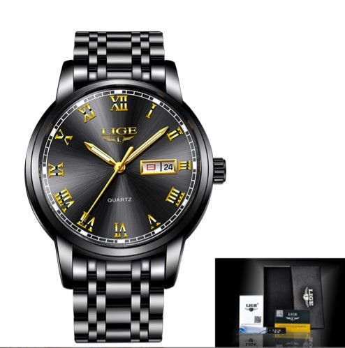 Picture of LIGE LG9846S Waterproof Stainless Steel Men’s Watch - Black