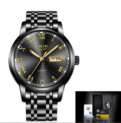 Picture of LIGE LG9846S Waterproof Stainless Steel Men’s Watch - Black