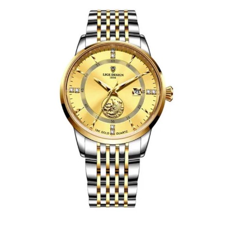 Picture of LIGE LG10050S Luminous Premium Stainless Steel Quartz Men’s Watch – Silver & Golden