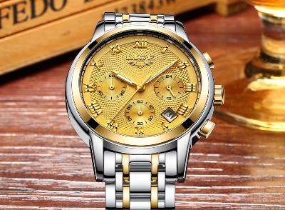Picture of LIGE LG9849S Stainless Steel Chronograph Watch For Men – Silver & Golden