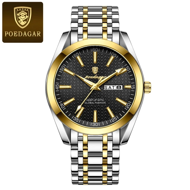 Picture of Poedagar PO962G Stainless Steel Analog Wrist Watch For Men