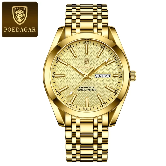 Picture of Poedagar PO962G Stainless Steel Analog Wrist Watch For Men