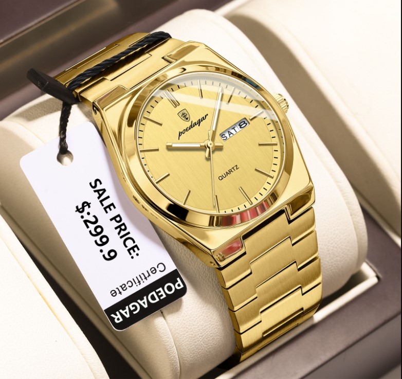 Picture of Poedagar PO930G Silver Stainless Steel Analog Wrist Watch For Men