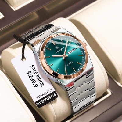 Picture of Poedagar PO930G Silver Stainless Steel Analog Wrist Watch For Men