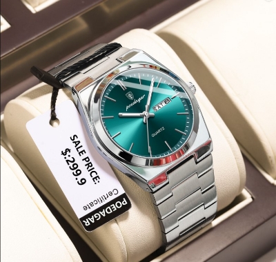 Picture of Poedagar PO930G Silver Stainless Steel Analog Wrist Watch For Men