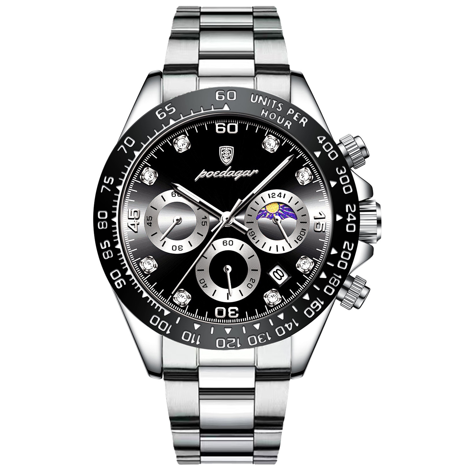 Picture of Poedagar PO629M Stainless Steel Chronograph Wrist Watch For Men