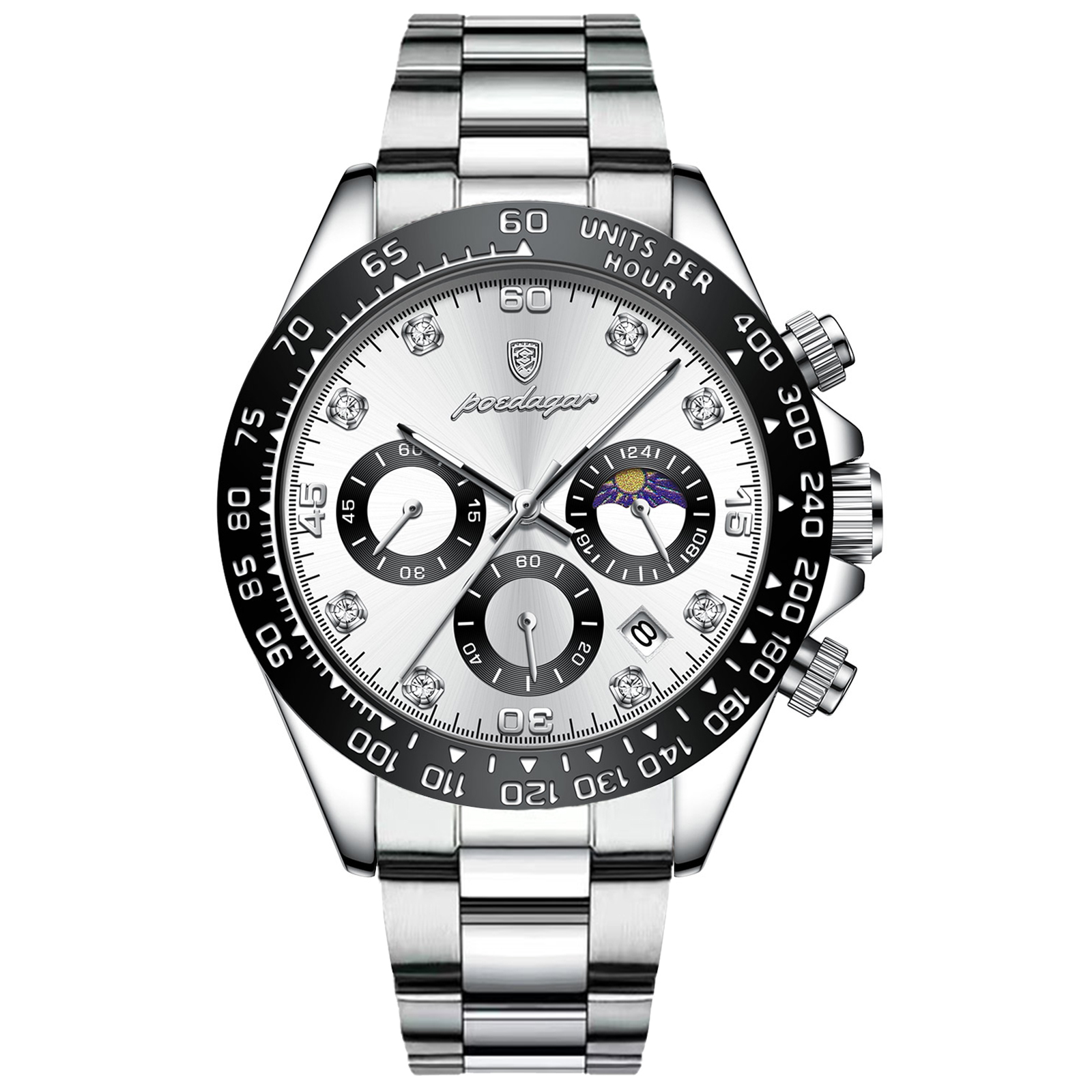 Picture of Poedagar PO629M Stainless Steel Chronograph Wrist Watch For Men