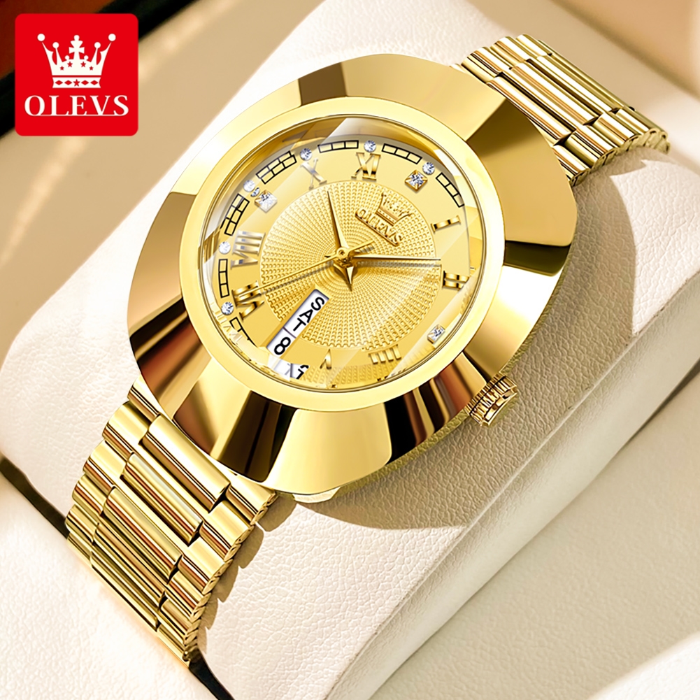 Picture of Olevs 7008F Golden Stainless Steel Analoge Wrist Watch For Women