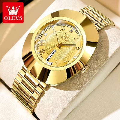 Picture of Olevs 7008F Golden Stainless Steel Analoge Wrist Watch For Women