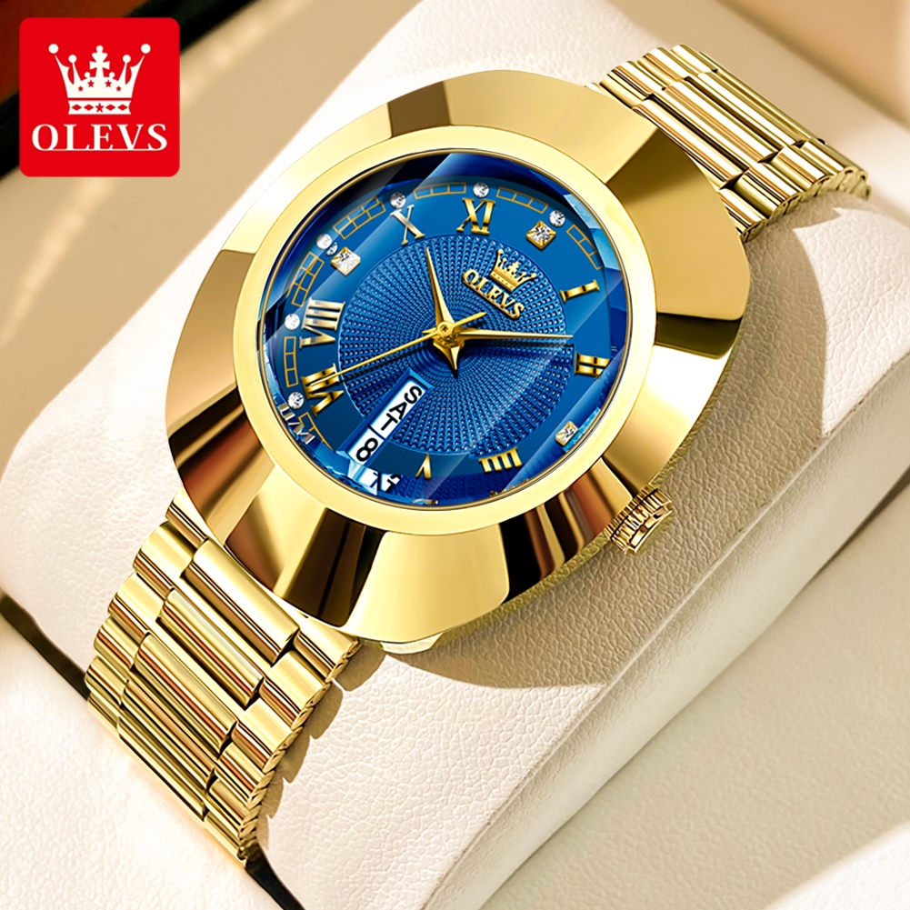 Picture of Olevs 7008F Golden Stainless Steel Analoge Wrist Watch For Women