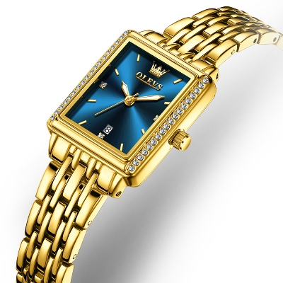 Picture of Olevs 9995F Golden Stainless Steel Analog Wrist Watch For Women
