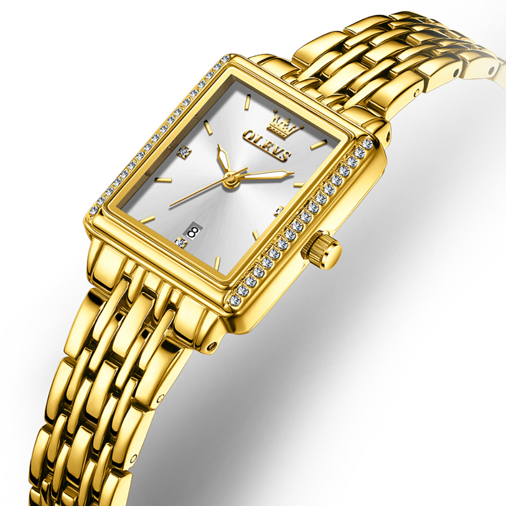 Picture of Olevs 9995F Golden Stainless Steel Analog Wrist Watch For Women