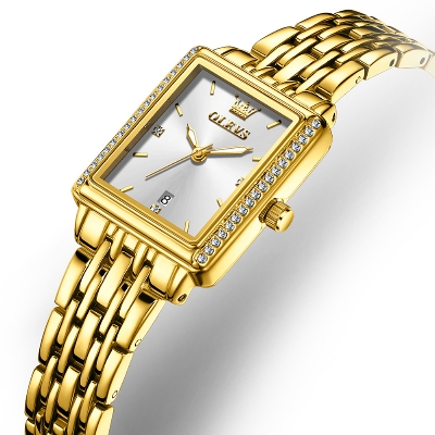 Picture of Olevs 9995F Golden Stainless Steel Analog Wrist Watch For Women
