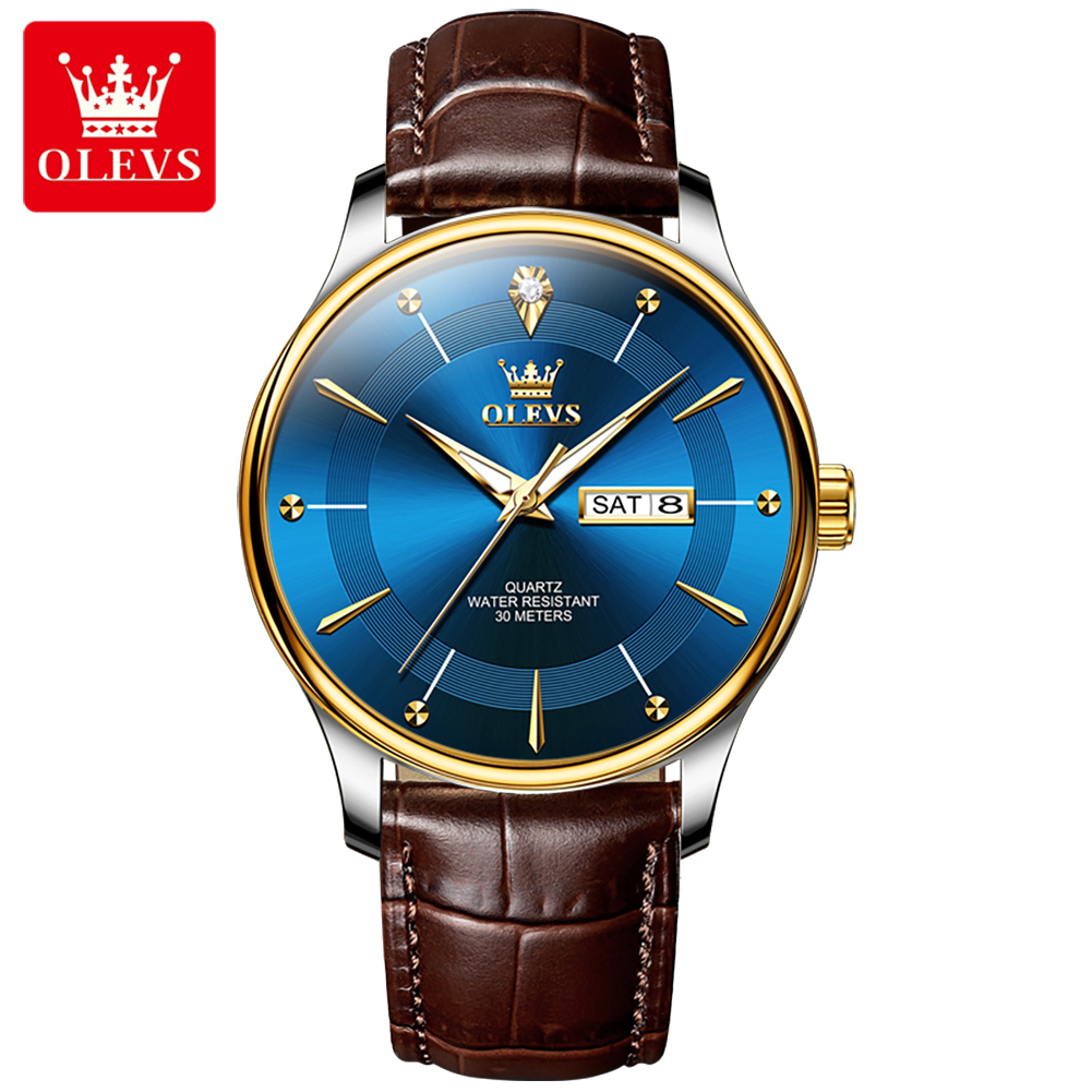 Picture of OLEVS 9908L PU Leather Analog Wrist Watch For Men