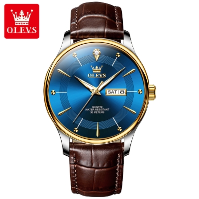 Picture of OLEVS 9908L PU Leather Analog Wrist Watch For Men
