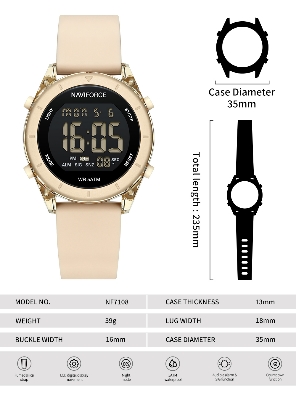 Picture of NAVIFORCE NF7108 Fashion Design Digital Silicone Strap 5ATM Sport Gift Wristwatch For Youth