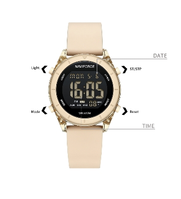 Picture of NAVIFORCE NF7108 Fashion Design Digital Silicone Strap 5ATM Sport Gift Wristwatch For Youth