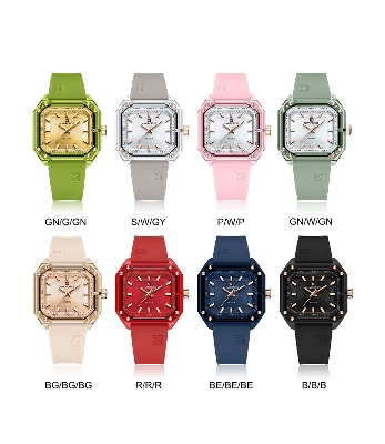 Picture of NAVIFORCE NF7106 Fashion Square Acrylic Colorful Sport Silicone Jelly Quartz Casual Watch For Women