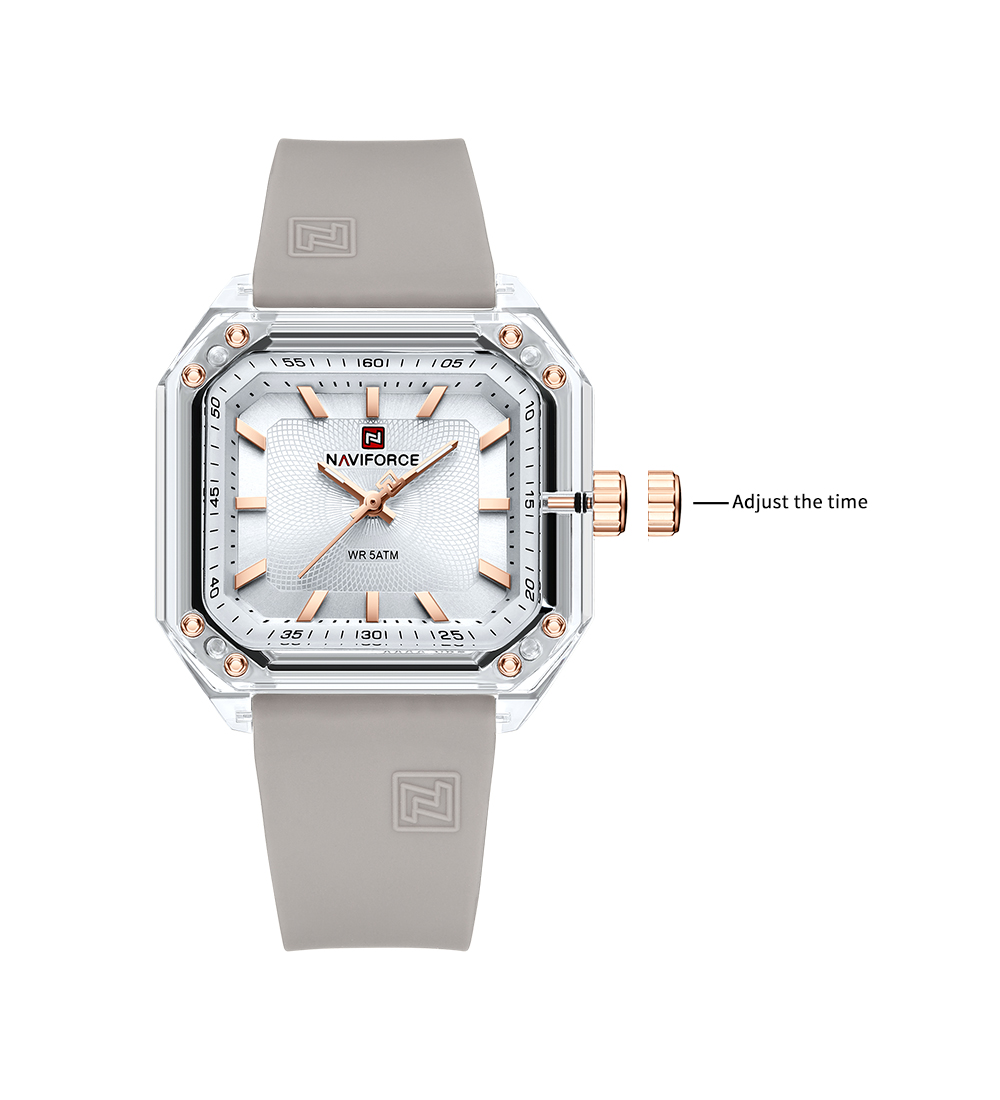 Picture of NAVIFORCE NF7106 Fashion Square Acrylic Colorful Sport Silicone Jelly Quartz Casual Watch For Women