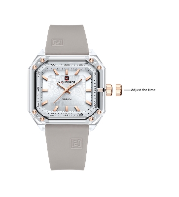 Picture of NAVIFORCE NF7106 Fashion Square Acrylic Colorful Sport Silicone Jelly Quartz Casual Watch For Women