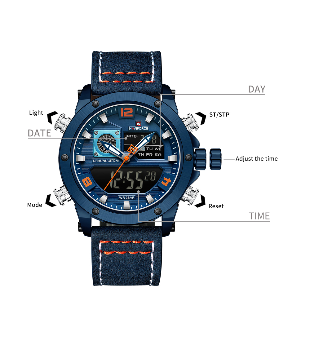 Picture of NAVIFORCE NF9236 Japanese Movement Military Style Men’s Watch With Water Resistance And Luminous Outdoor Sports Features