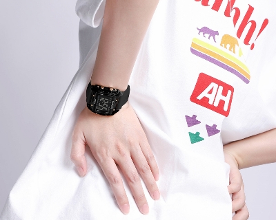 Picture of NAVIFORCE NF7101 Fashion Transparent LCD Electronic Wrist Watch With Waterproof Alarm LED Silicone Strap Teenager Watch