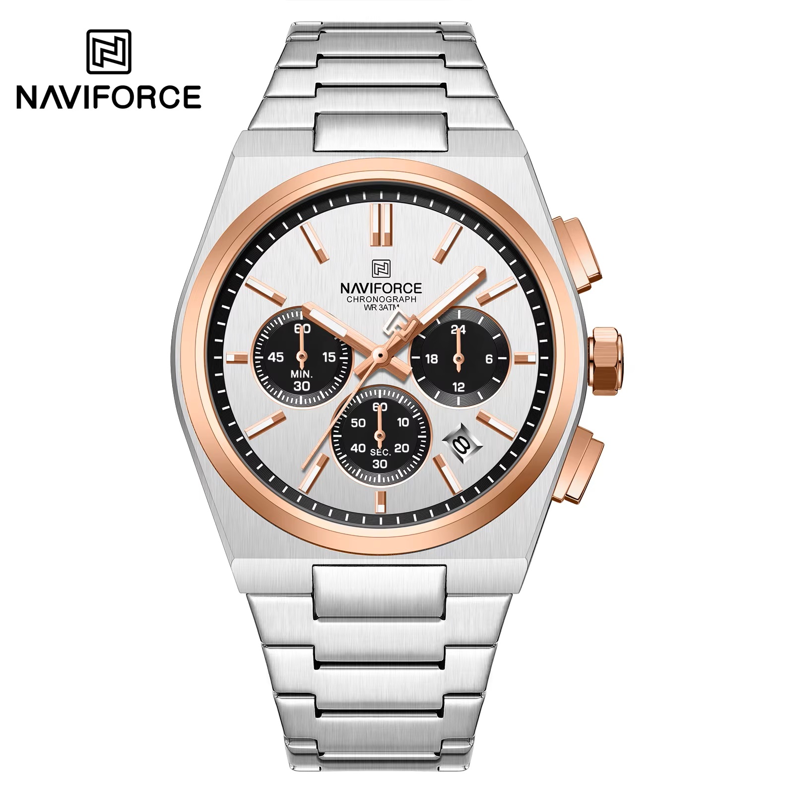 Picture of NAVIFORCE NF8048 Classic Business Timeless Chronograph Stainless Steel Strap Men Watches